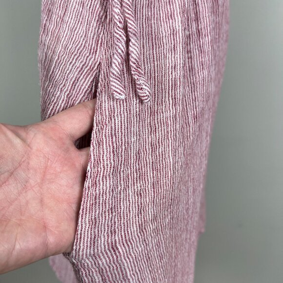 4 Our Dreamers Dress Womens L Red Stripe Linen Cotton A-Line Summer Sleeveless‎ - Picture 8 of 16